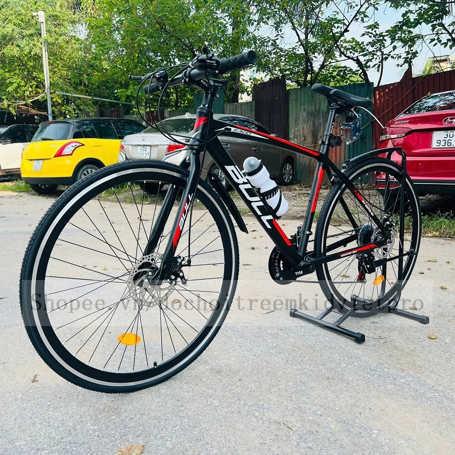 Xe Đạp Touring KIDVIET-PRO E300 Mẫu Mới Khung Nhôm Hợp Kim Sơn Tĩnh Điện, Vành Nhôm 2 Lớp 700C,Bộ Đề