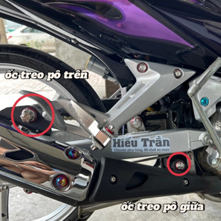 Ốc treo pô Zin Ex 135cc (2006-2014), Sirius Rc Salaya inox lắp Như zin