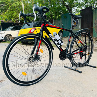 Xe Đạp Đua Road Tay Cong BULL E400 Mẫu Mới Khung Nhôm Sơn Tĩnh Điện, Vành Nhôm 700C, Bộ Đề Shimano 21 Tốc Độ,Phanh Đĩa