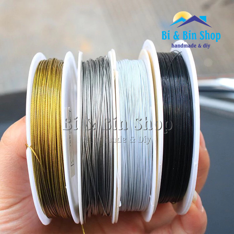 Dây Cước Lõi Thép (Thép bọc nhựa) Không Co Giãn Làm Dây Chuyền Vòng Tay, Trang Sức Handmade