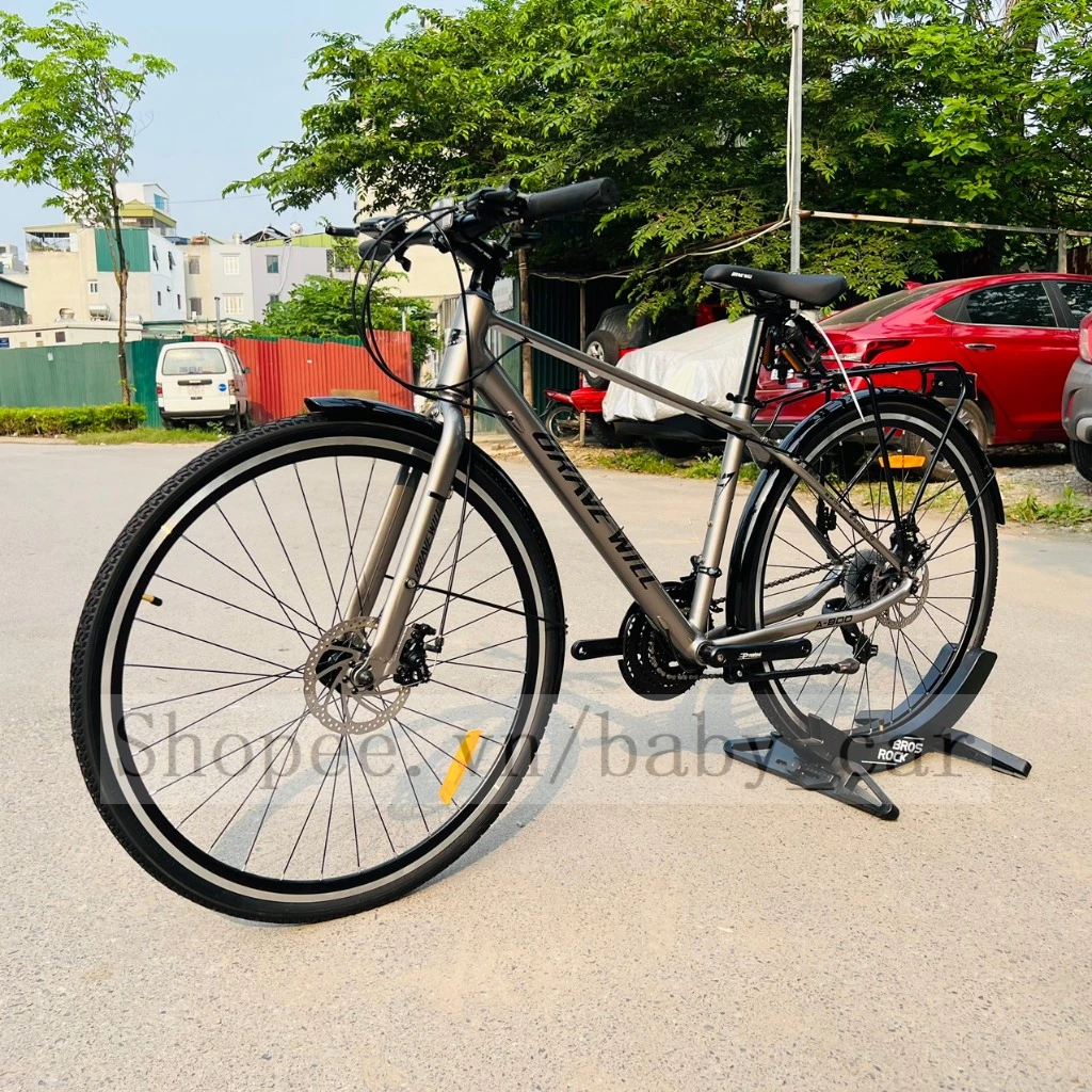 Xe Đạp Touring BRAVE WILL A800 Khung Nhôm Sơn Tĩnh Điện Không Mối Hàn Chuẩn 6061,Vành Nhôm 700C, Bộ 