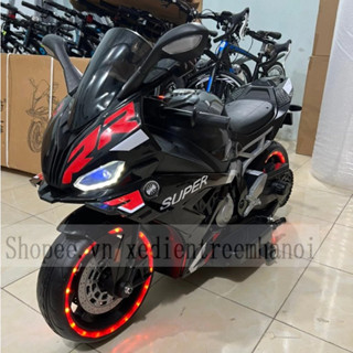 [Freeship Hà Nội] Xe Máy Mô Tô Điện Cỡ Lớn BDQ-008 Tay Ga, Bánh Có Đèn, 2 Động Cơ Tải Trọng 80kg (Đỏ-Đen-Trắng)