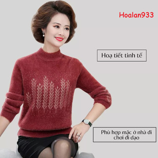 Áo len trung niên cao cấp cho mẹ, len lua