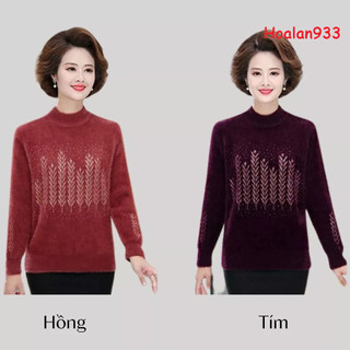 Áo len trung niên cao cấp cho mẹ, len lua