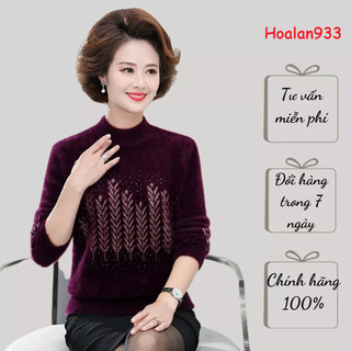 Áo len trung niên cao cấp cho mẹ, len lua