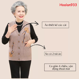 Áo Gile Len cao cấp cho mẹ, cho bà