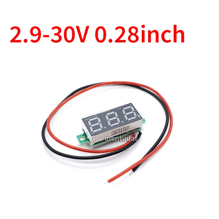 Đồng Hồ Đo DC 2.9V-30V 0.28inch 2 Dây