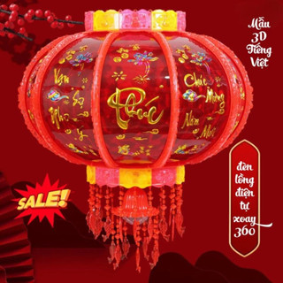 [Mẫu 3D] Đèn Lồng Cầu Điện Xoay 360 Chữ Nổi Lấp Lánh Tiếng Việt Mẫu Mới 2025 Trang Trí Tết - Gia Dụng Trung Trưởng