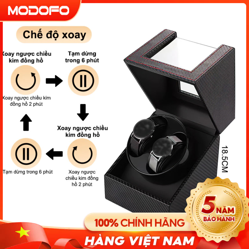 🏆🏆【Nâng Cấp Hộp Đựng Đồng Hồ Cơ xoay tự động Tbox - Hộp 1 Xoay Bằng Da Hộp lắc đồng hồ cơ