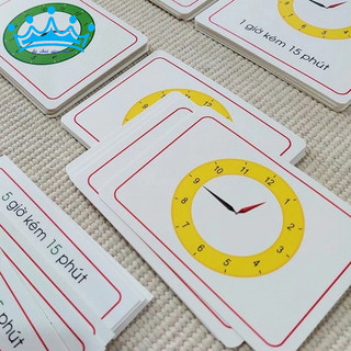 Thẻ học 3 phần: Giờ đúng, giờ rưỡi, giờ hơn, giờ kém
