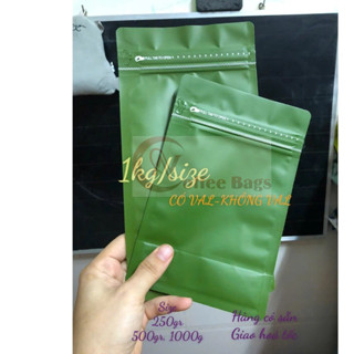 {MÀU XANH RÊU} Túi zipper 8 cạnh đựng cafe (250gr, 500gr, 1000gr)