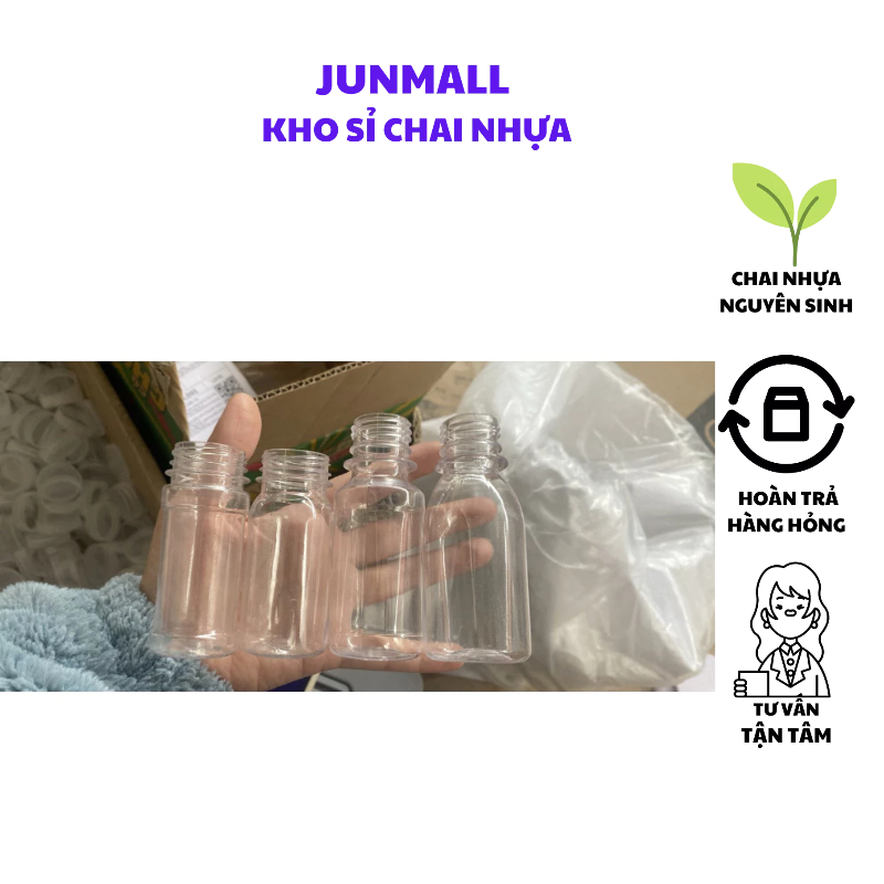 Combo 10 Chai nhựa trong chai nhựa 30ml 40ml 50ml 75ml 100ml 120ml kèm nắp | BigBuy360 - bigbuy360.vn