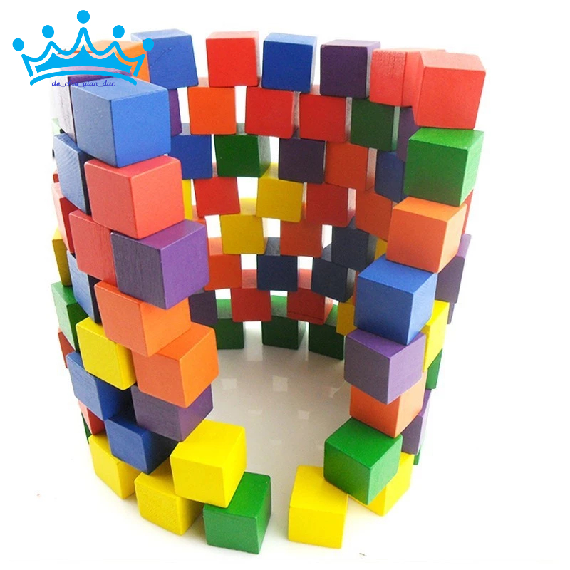 Túi 100 Khối gỗ lập phương 2.5cm - cube 2.5cm