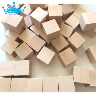 Túi 100 Khối gỗ lập phương 2.5cm - cube 2.5cm