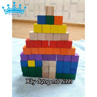 Túi 100 Khối gỗ lập phương 2.5cm - cube 2.5cm