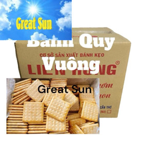 thùng bánh quy 5kg hình vuông ( mặn dòn béo thơm ngon)/ đóng thùng xốp không bị bể