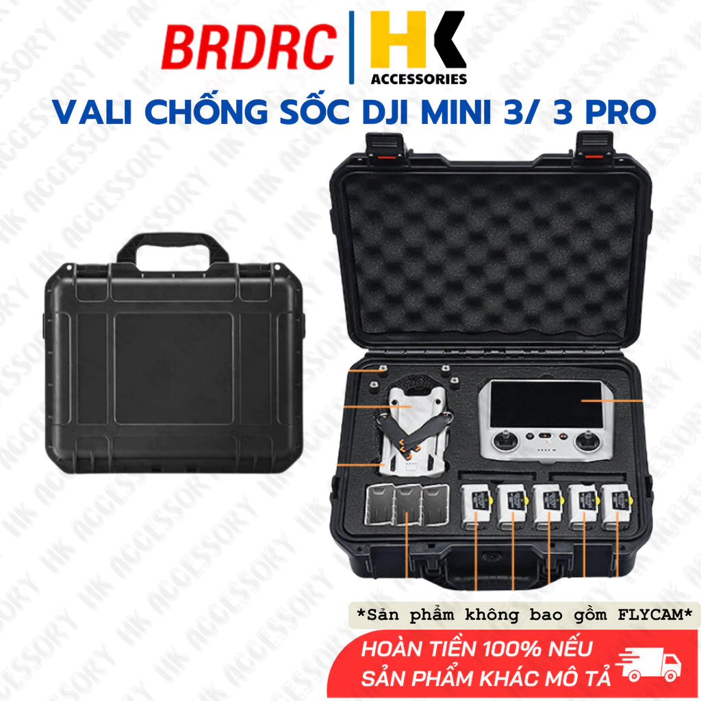 Vali Hộp chống sốc DJI MINI 3/ 3PRO chống sốc cực kì gọn gàng , tay điều khiển, pin hub sạc