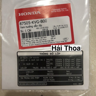 Bộ tem thông số Air Blade đời cũ Zin