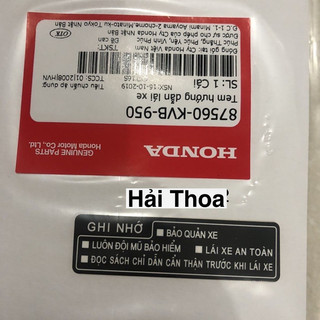 Bộ tem thông số Air Blade đời cũ Zin