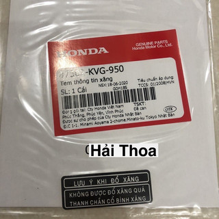 Bộ tem thông số Air Blade đời cũ Zin