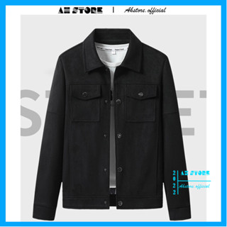 Áo khoác Da Lộn Túi Hộp Nam Nữ Cao Cấp Cho Mùa Thu Đông, Áo Khoác Nam Nữ Phong Cách Hàn Quốc - AHSTORE