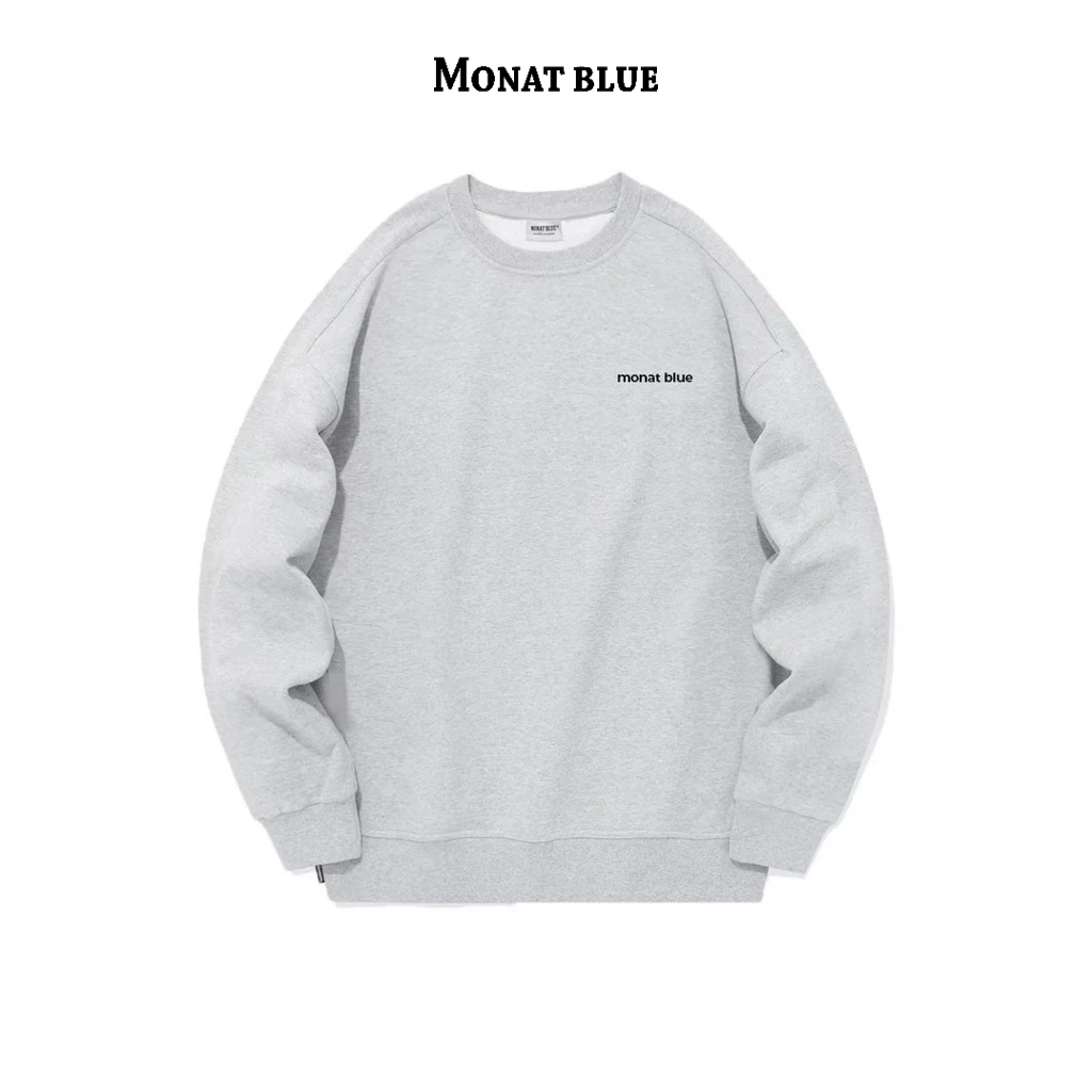 [ OUTLET ] MONAT BLUE Basic Grey - Áo Sweater nỉ chân cua unisex