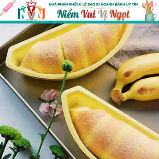 100 Hộp Bánh Chuối Kèm Tag Giấy, Hộp nhựa hình Trái Chuối