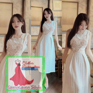 VÁY REN LỖ XÒE VINTAGE PHÓI HOA VĂN 291224