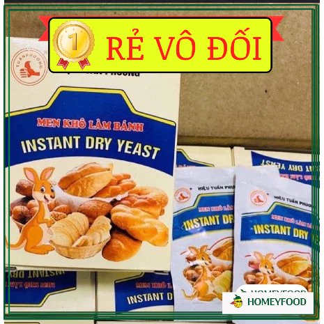 1 Hộp Men Khô Làm Bánh Tuấn Phương (Hộp 5 Gói) Date Mới