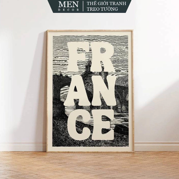 Tranh treo tường, Vintage France Poster France Wall Art France, nhận in theo yêu cầu, tặng kèm đinh 