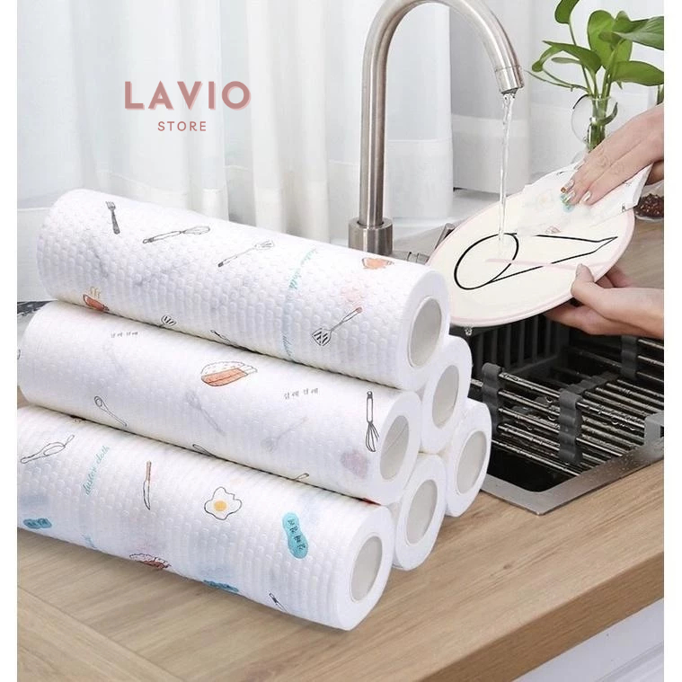 Cuộn Khăn Lau Đa Năng , Khăn Giấy Chuyên Dụng Cho Nhà Bếp Có Thể Tái Xử Dụng 88289 Lavio Store