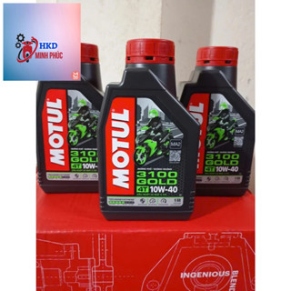  COMBO 10 Chai Dầu nhớt xe số MOTUL 3100 GOLD 4T 10W40 0.8L - 1L 