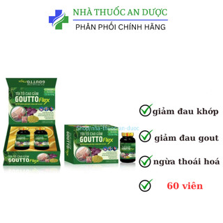 Viên uống Tía Tô Cao Gắm Goutto Flex giúp giảm nhức gout hộp 2 lọ x 30 viên GIAO MẪU NGẪU NHIÊN
