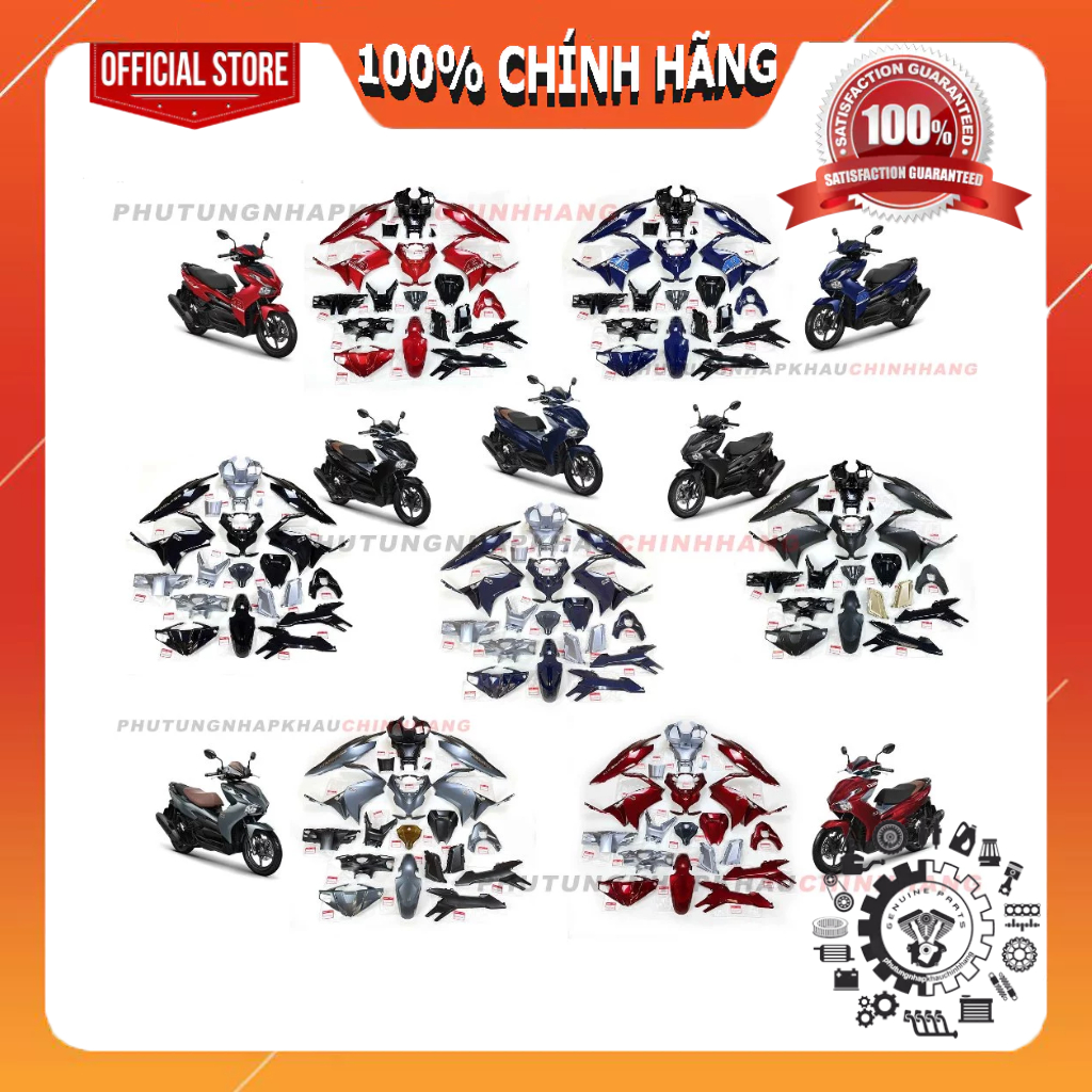 Bộ dàn áo AB 160 2022 2023, Air Blade 125 2024 2025 các màu zin chính hãng, Bộ vỏ nhựa màu ab125 160
