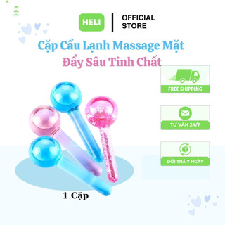 Cặp Cầu Lạnh Massage Mặt Đẩy Sâu Tinh Chất Thư Giãn Da Mặt Quả Cầu Lạnh