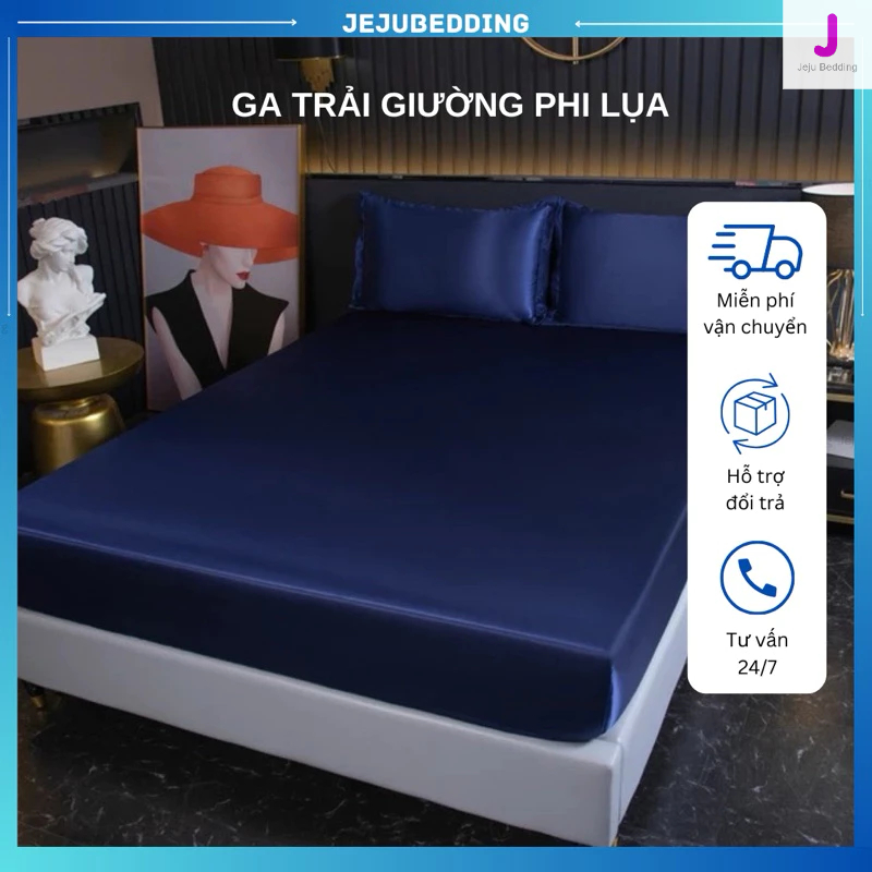 Ga Giường Phi Lụa JejuBedding Mềm Mịn - Drap Lẻ Phi Lụa Cao Cấp [Đổi Trả 15 Ngày]