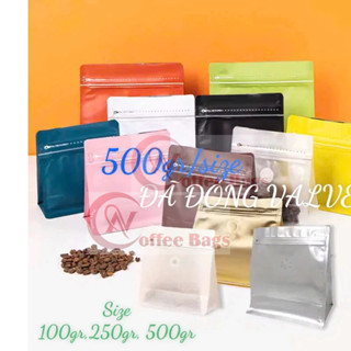 [500Gr/size - ĐÃ ĐÓNG VALVE] TÚI ZIPPER 8 CẠNH VUÔNG