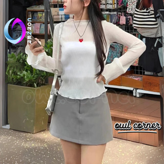 Áo Thun TAY DÀI LEN MỎNG ỐNG LOE Cuốn Biên DD158, Áo Thun Babytee Trễ Vai Nữ Chất Len Xuyên Thấu Dáng Dài OWL CORNER