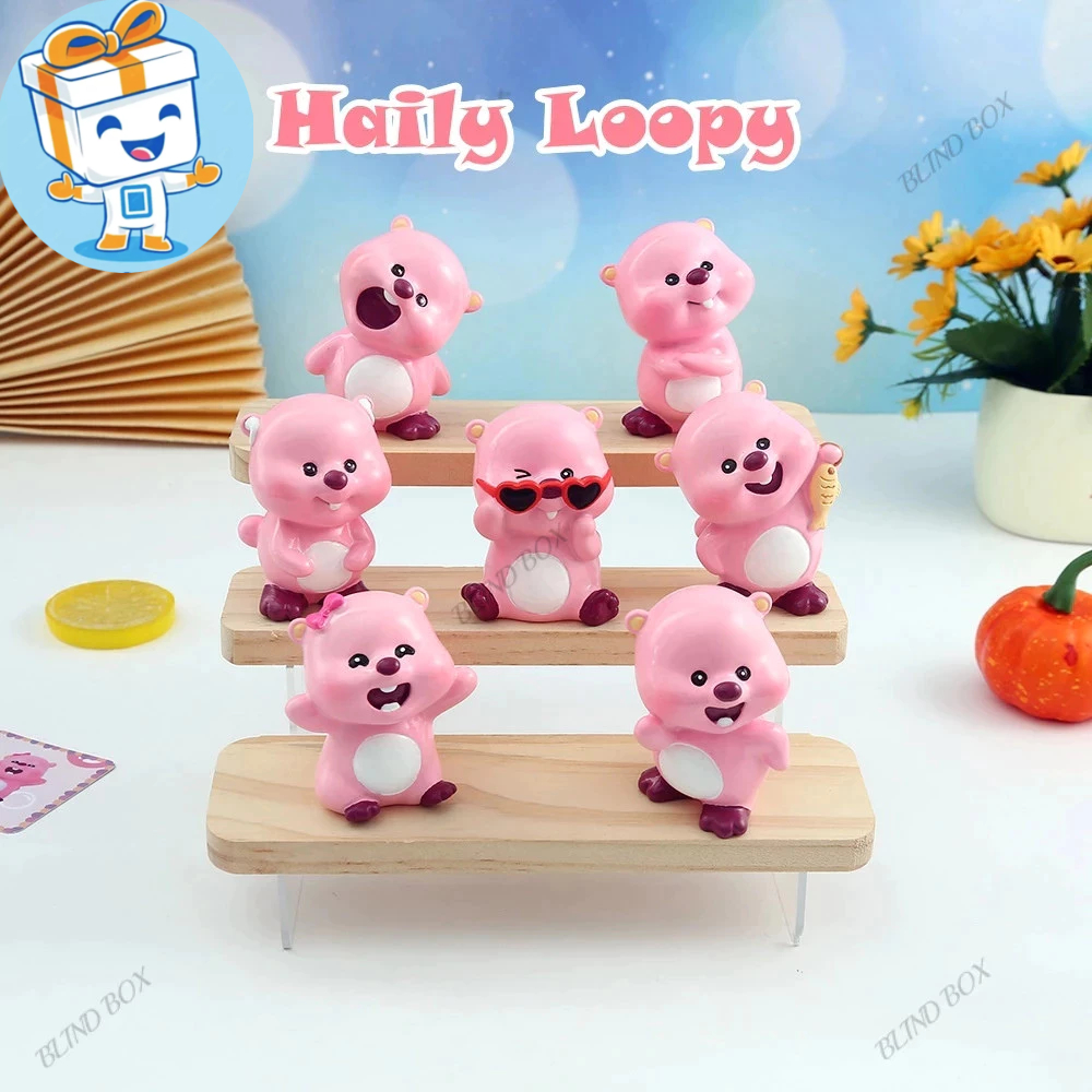 HAILY LOOPY - Sưu tầm đồ chơi hộp mù BLIND BOX mô hình nhân vật hoạt hình chú hải ly hồng loopy cute