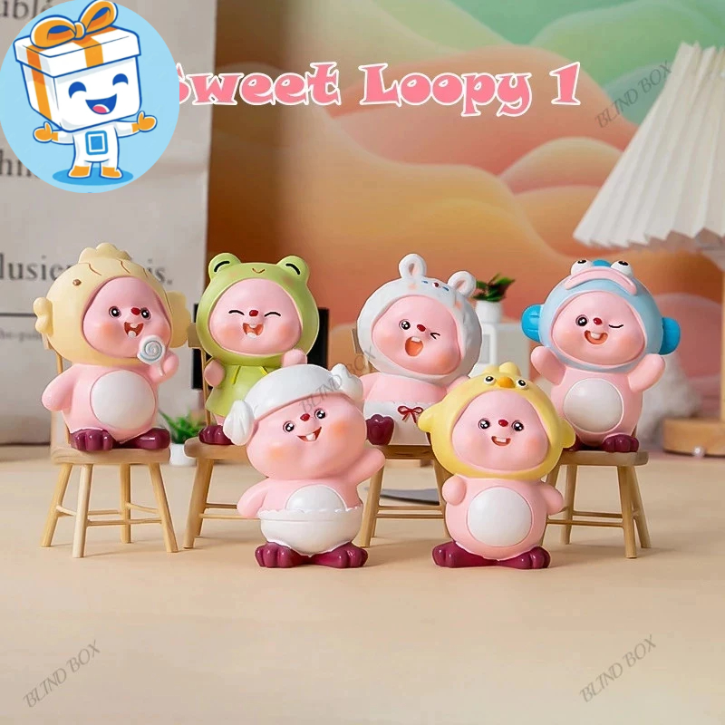 SWEET LOOPY 1&2 - Đồ chơi giải trí BLIND BOX hộp mù ngẫu nhiên tượng mô hình hải ly hồng loopy cute