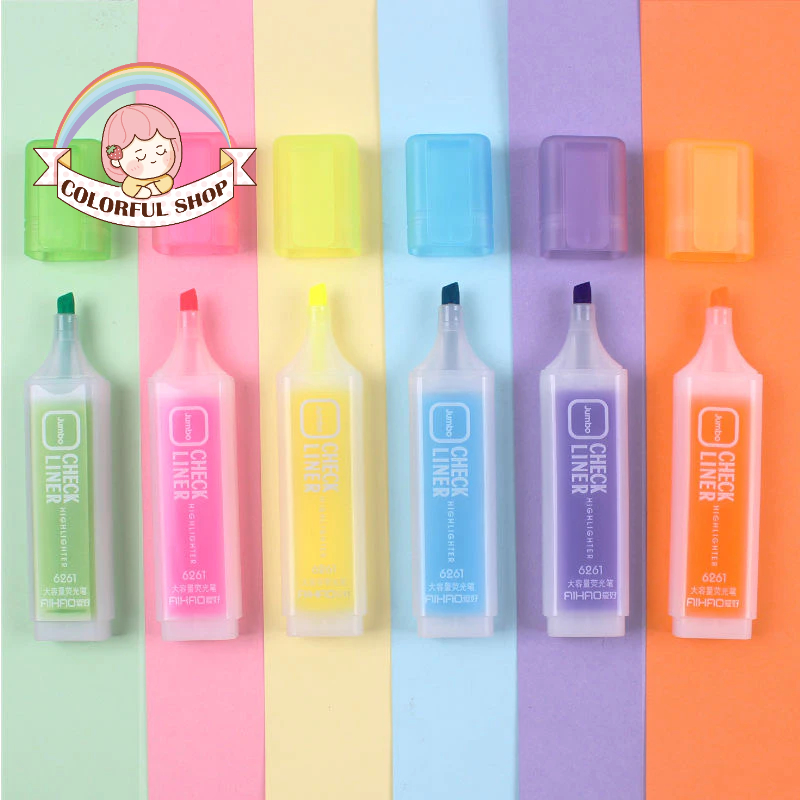 Bút Dạ Quang Aihao Bút Highlight Ghi Chú Nhiều Màu Sắc Văn Phòng Phẩm