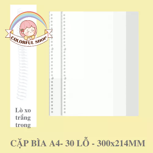 Combo Cặp Bìa Sổ Lò Xo A5 B5 A4 - Gáy lò xo nhựa dẻo có thể cắt dài ngắn theo nhu cầu