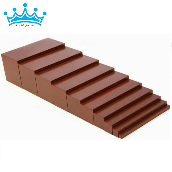 Bộ thang nâu mini cho bé học so sánh - Mini Brown stair