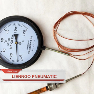 Đồng hồ đo nhiệt chịu áp có dây dài 5m, can nhiệt, nhiệt kế áp suất cơ có dây WTZ-280