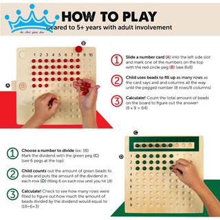(Bản quốc tế) Bảng phép nhân, phép chia - Multiplication Division Bead Board
