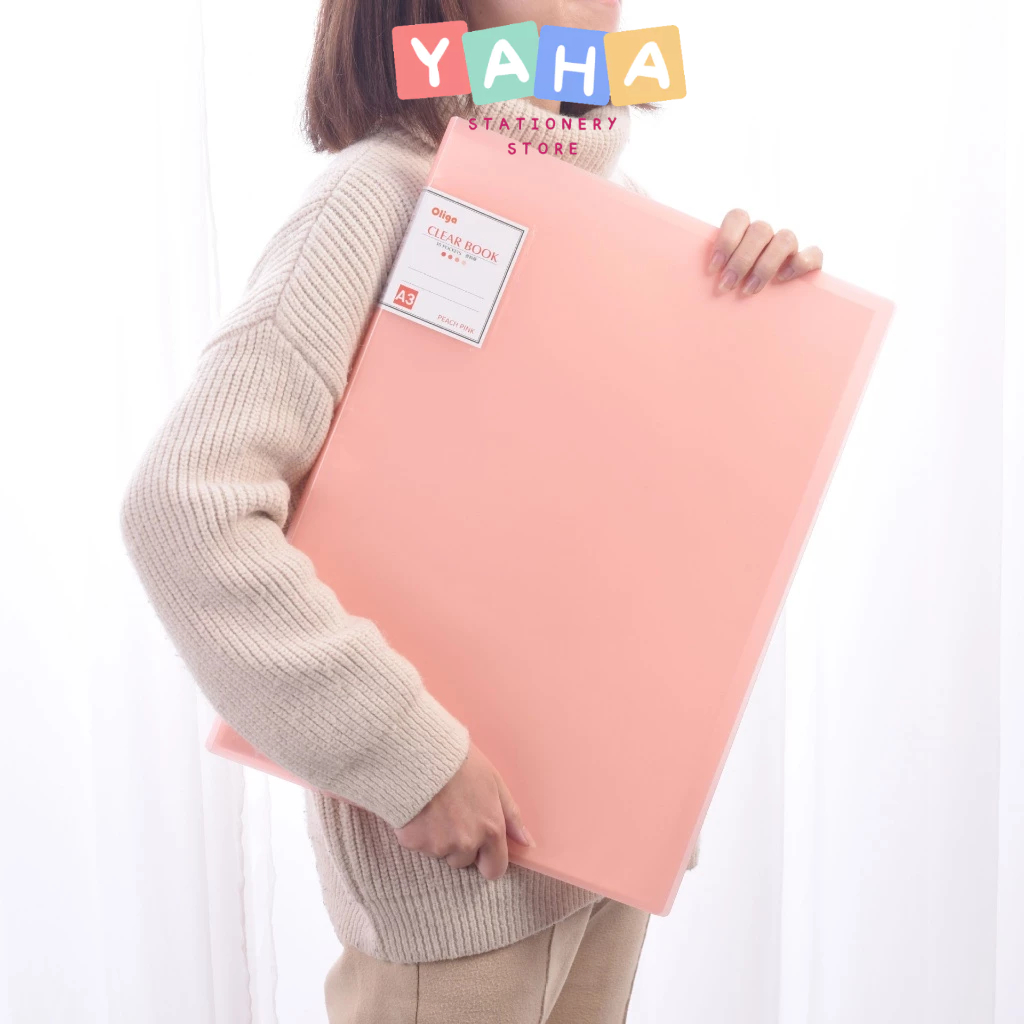 [Yaha.vn] Bìa nhựa File lá A3 44*32.5*2 Clear Book nhiều màu đủ loại 30 lá