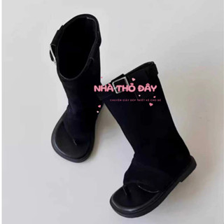 Giày bốt cho bé gái kiểu đùi xỏ ngón, phiên bản siêu dễ thương