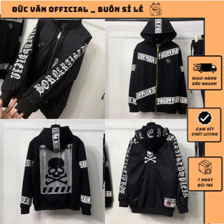  Áo Khoác Philip Plen Hoddie Khóa Zip Họa Tiết Đính Đá MIx Thêu Siêu Nét_Áo Khoác Nam Nữ Chất Vải Nỉ Chân Cua Bản SCap 