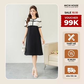 Đầm Suông Michi House Váy Xuông Chữ A Công Sở Đi Tiệc Ngắn Tay Có Bigsize V722