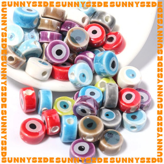  02 Hạt Charm Mắt Quỷ Evil Eye Gốm 10mm Hạt Xỏ Mắt Quỷ Evil Eye Đủ Màu Làm Phụ Kiện Trang Sức Handmade DIY 